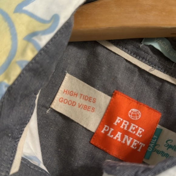Free Planet Daily Short Sleeves Tropical Vibes Shirt sz M - Picture 9 of 11
